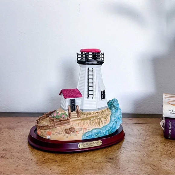 Partylite Plymouth Lighthouse Collection Massachusetts 1769 Tea Light Candle Hol - Picture 1 of 7